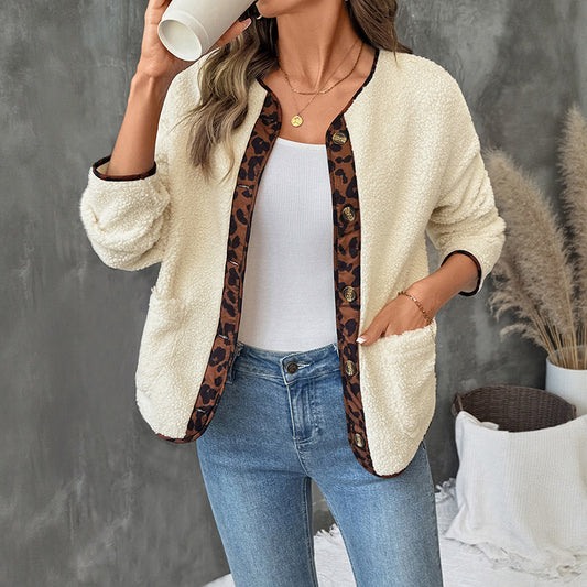 Women's round neck jacket