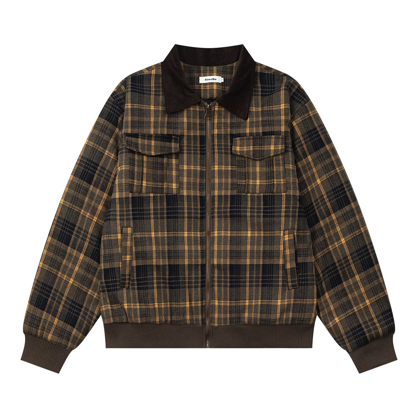 Grid thickened cotton jacket baseball uniform