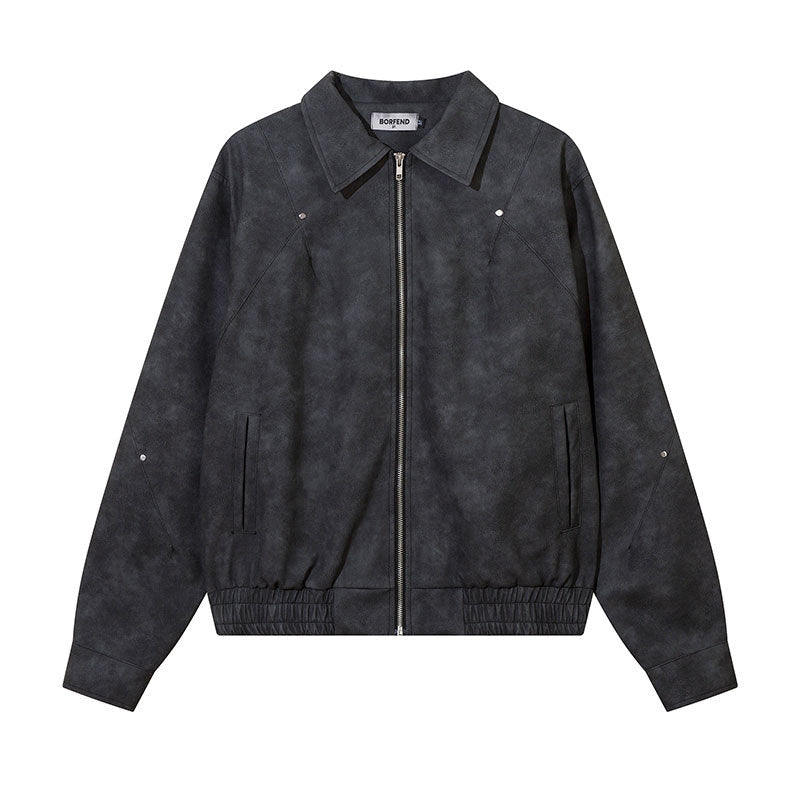 Make an old brown leather jacket