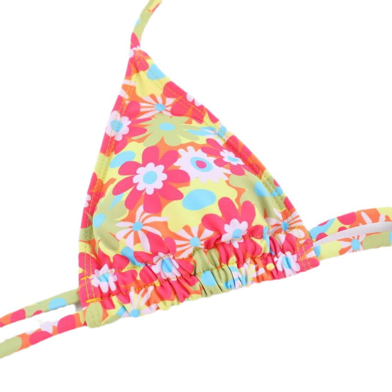 European and American Style Printed Sexy Bandeau Bikini Set for Women