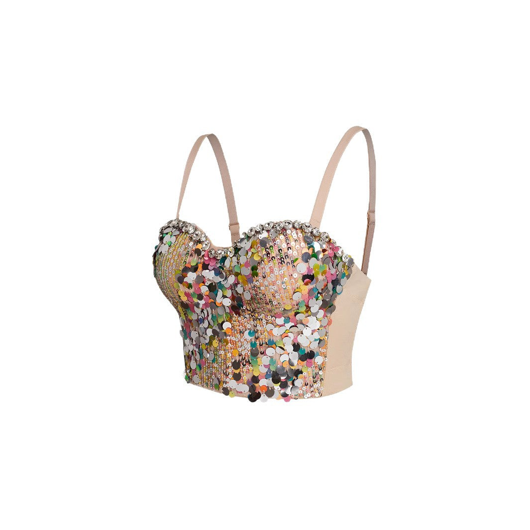 Spaghetti Strap Bralette with Gathered Design