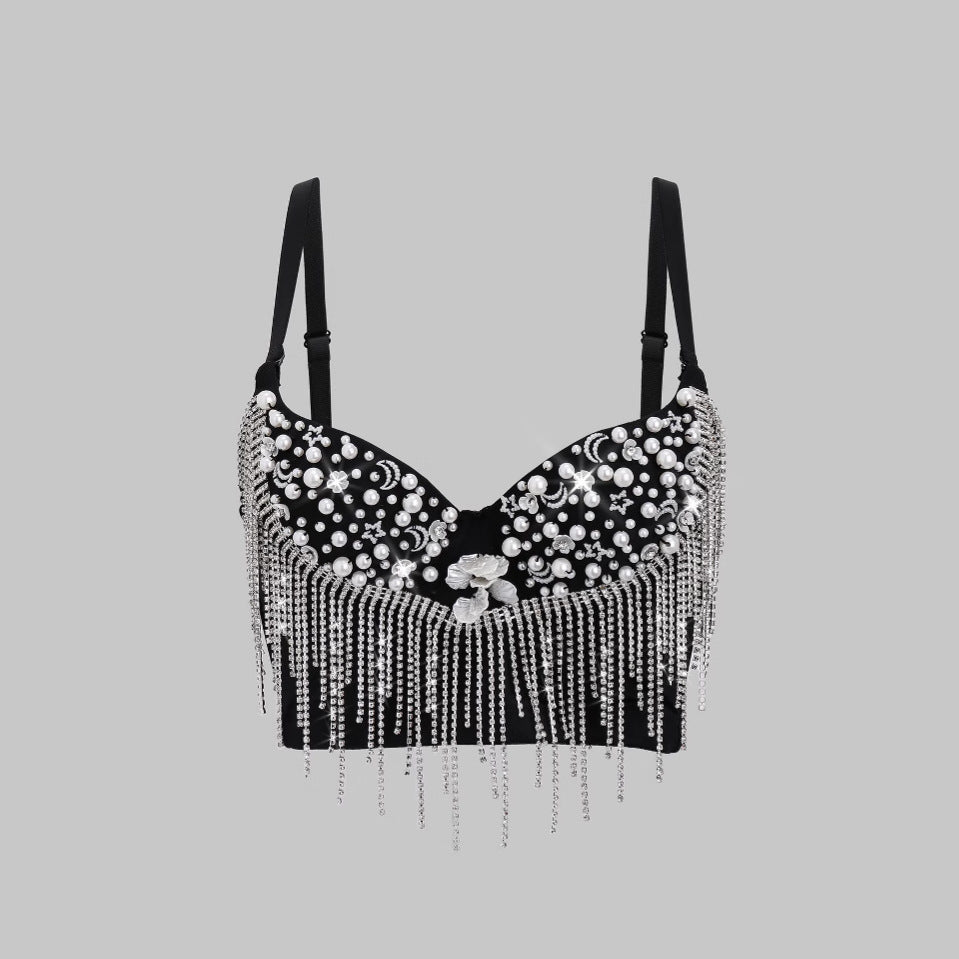 Sexy Shell Pearl Tassel Cartoon Shape Pure Desire Strapless Camisole