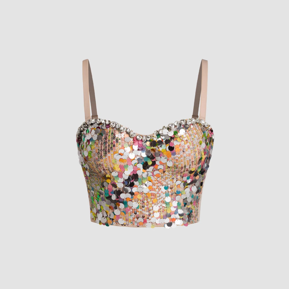 Spaghetti Strap Bralette with Gathered Design