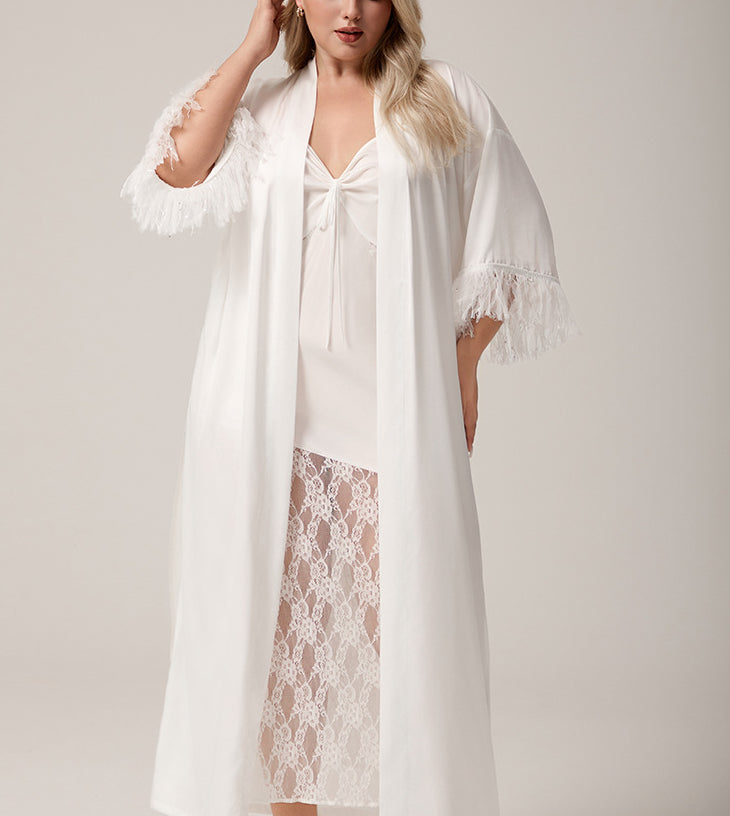 Women's single nightgown loose tassel home uniform