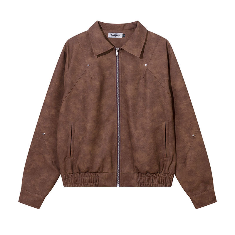 Make an old brown leather jacket