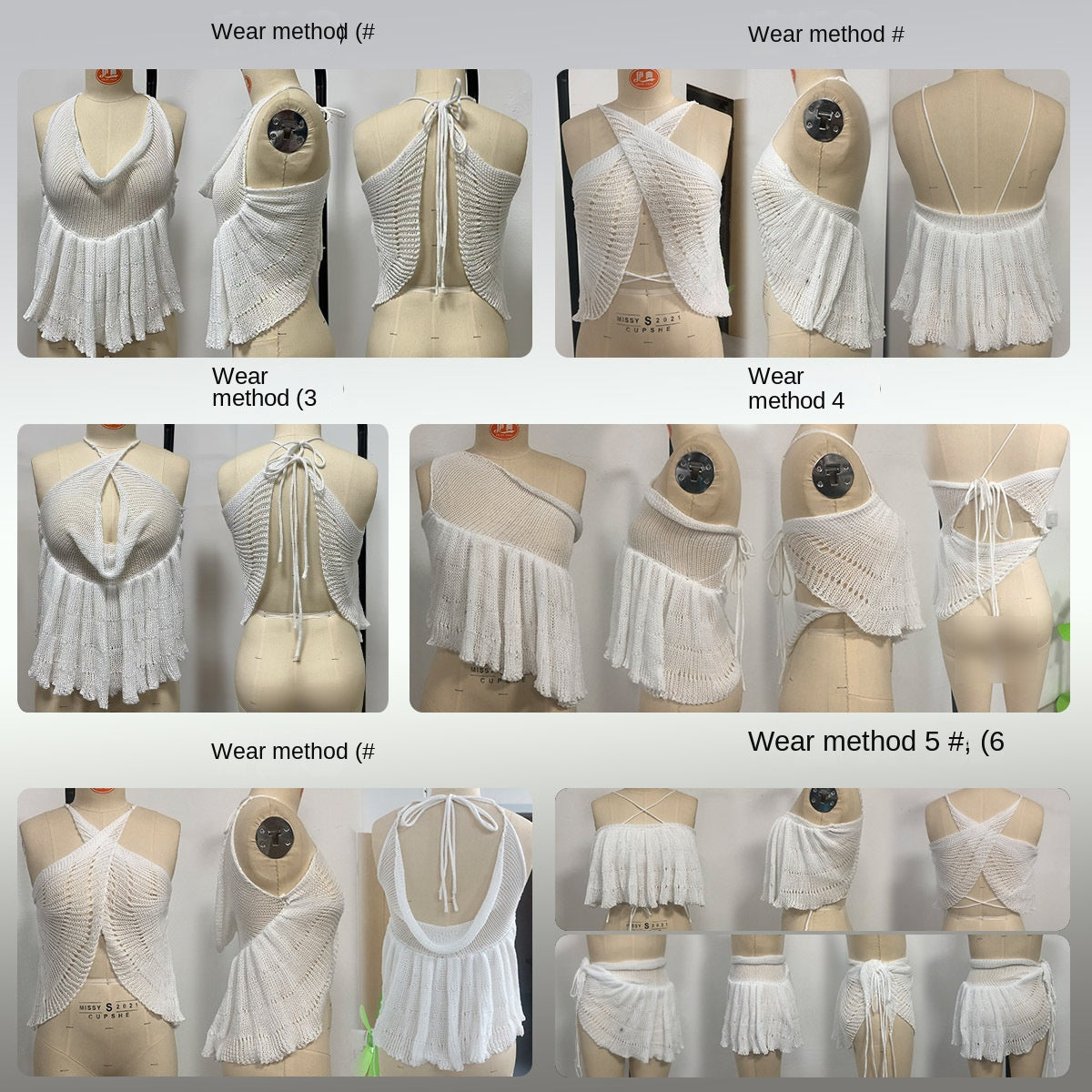 Sexy Backless Top Bikini Cover-Up Beach Poncho for Women