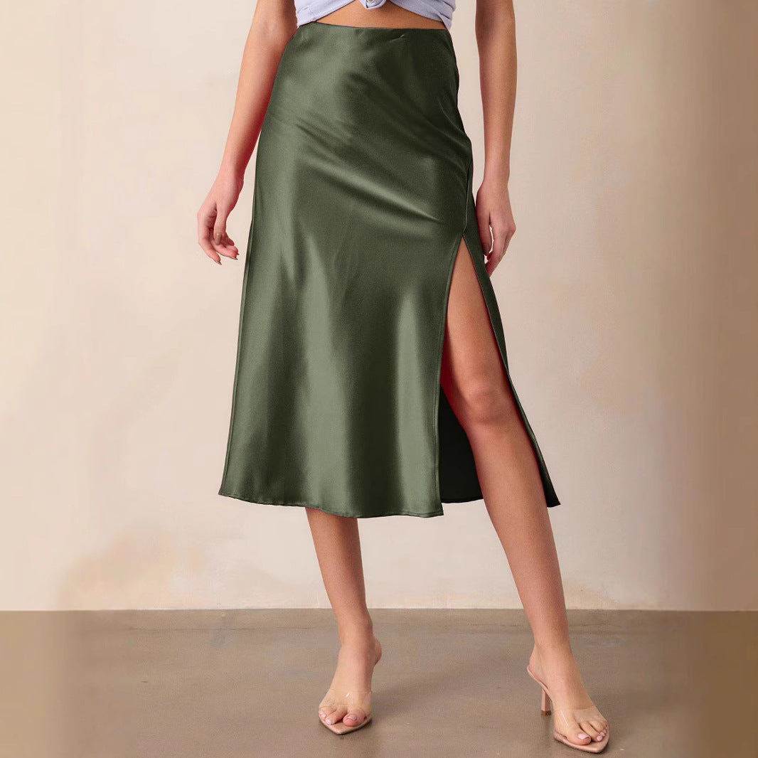 Women's Skirt High Waist Elastic Long Skirt