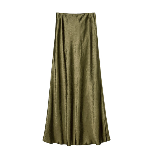 Skirt High Waist Elastic Long Skirt