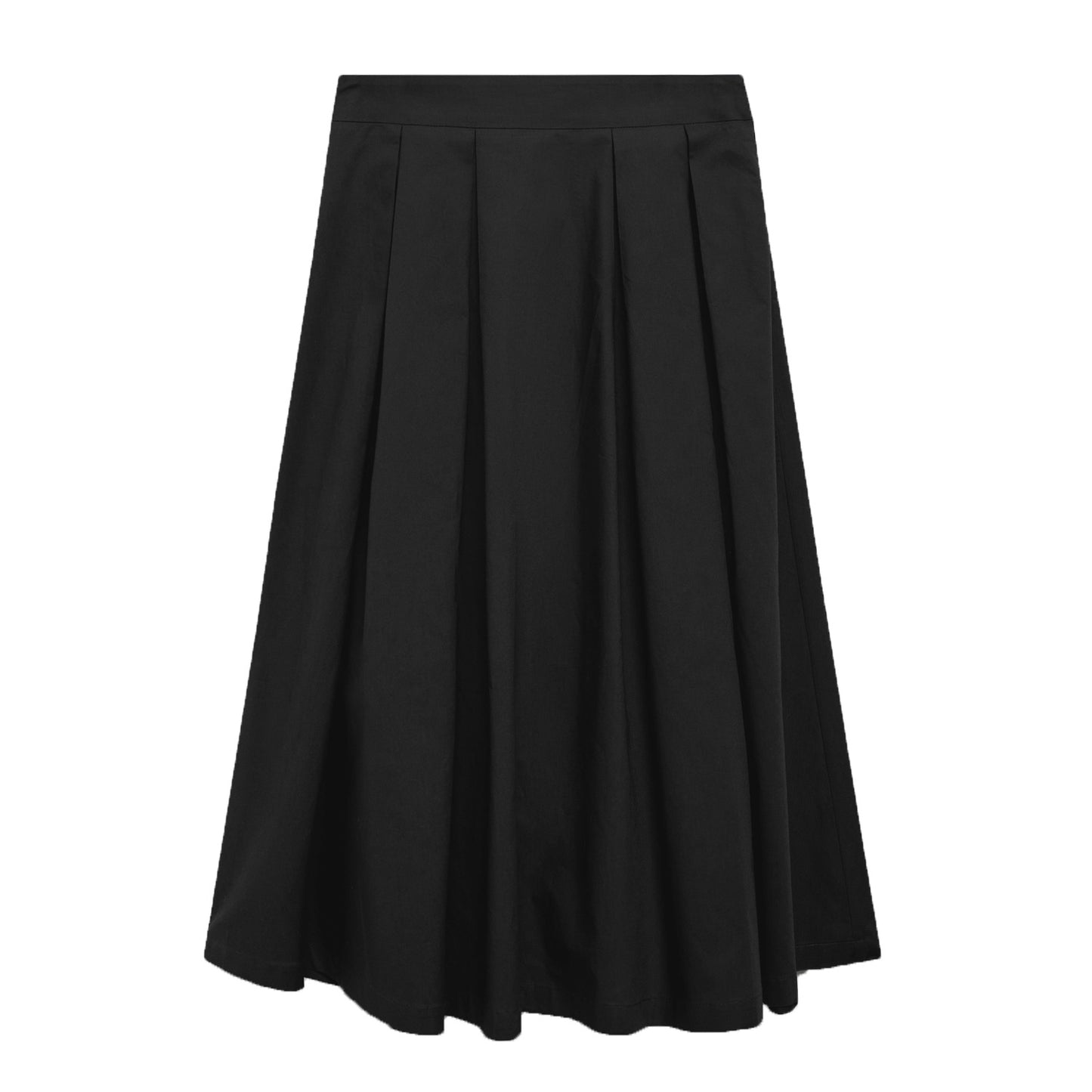 Pleated skirt with high waist and zipper, large swing skirt
