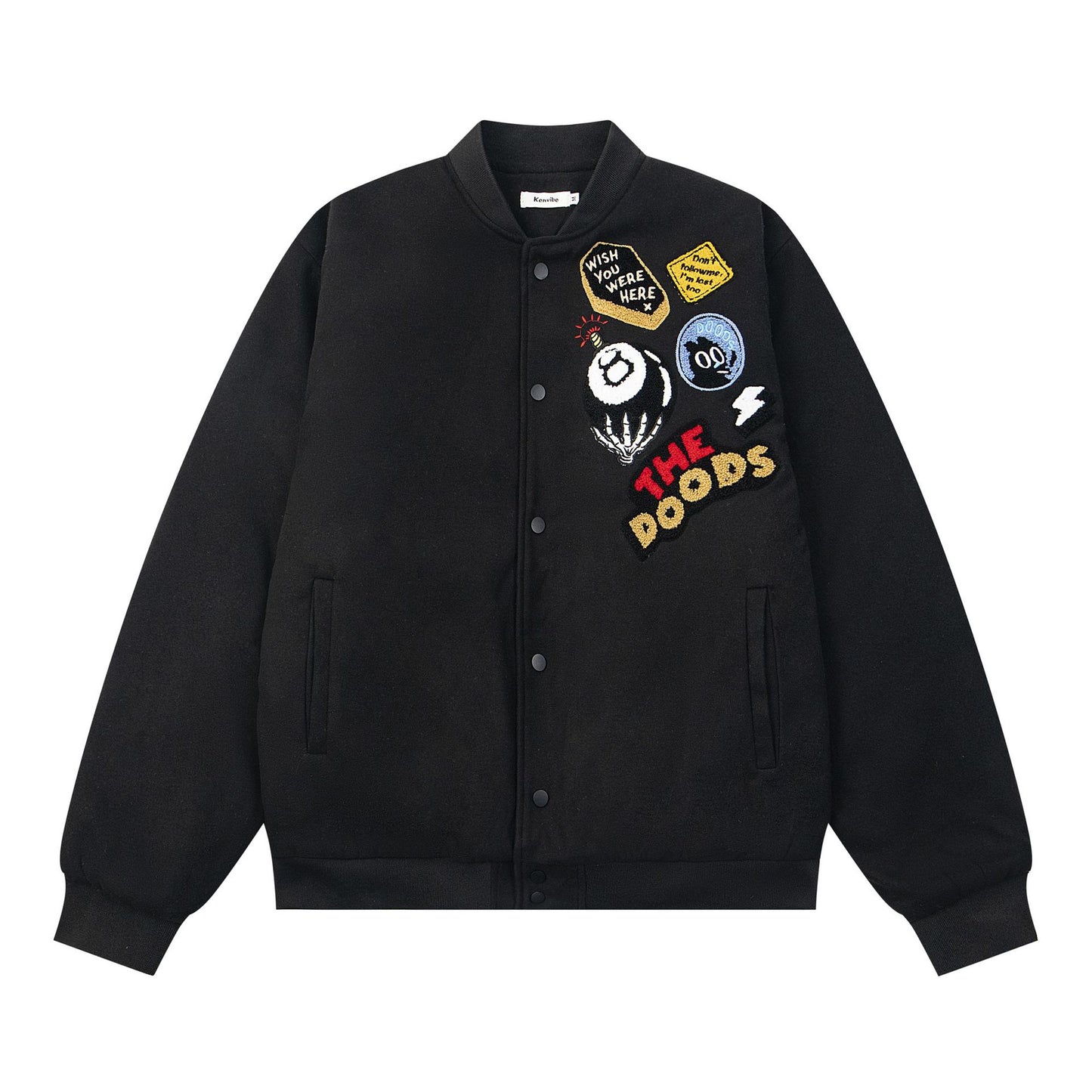 Letter embroidery thick jacket jacket
