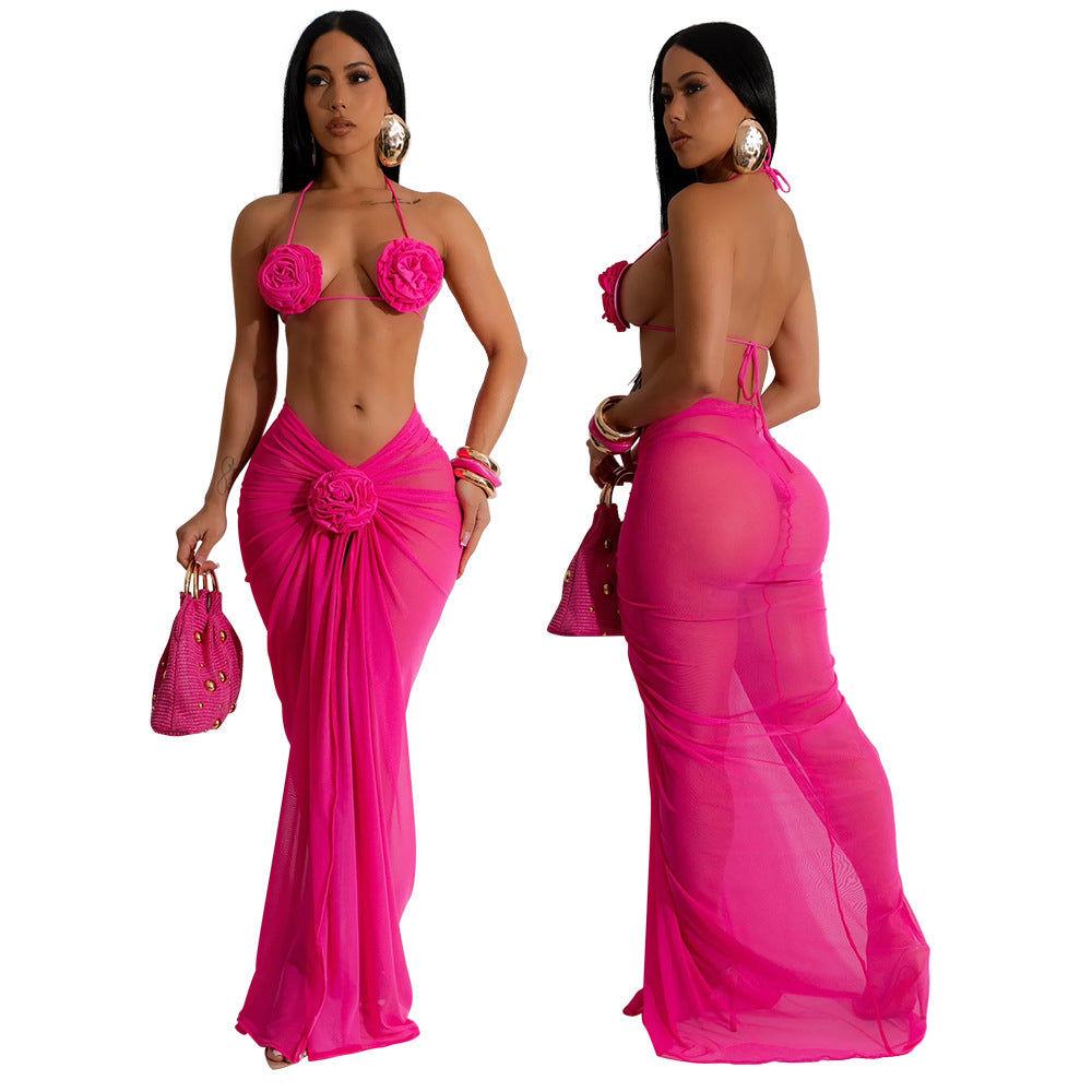 Sexy Backless String Halter Bikini Set