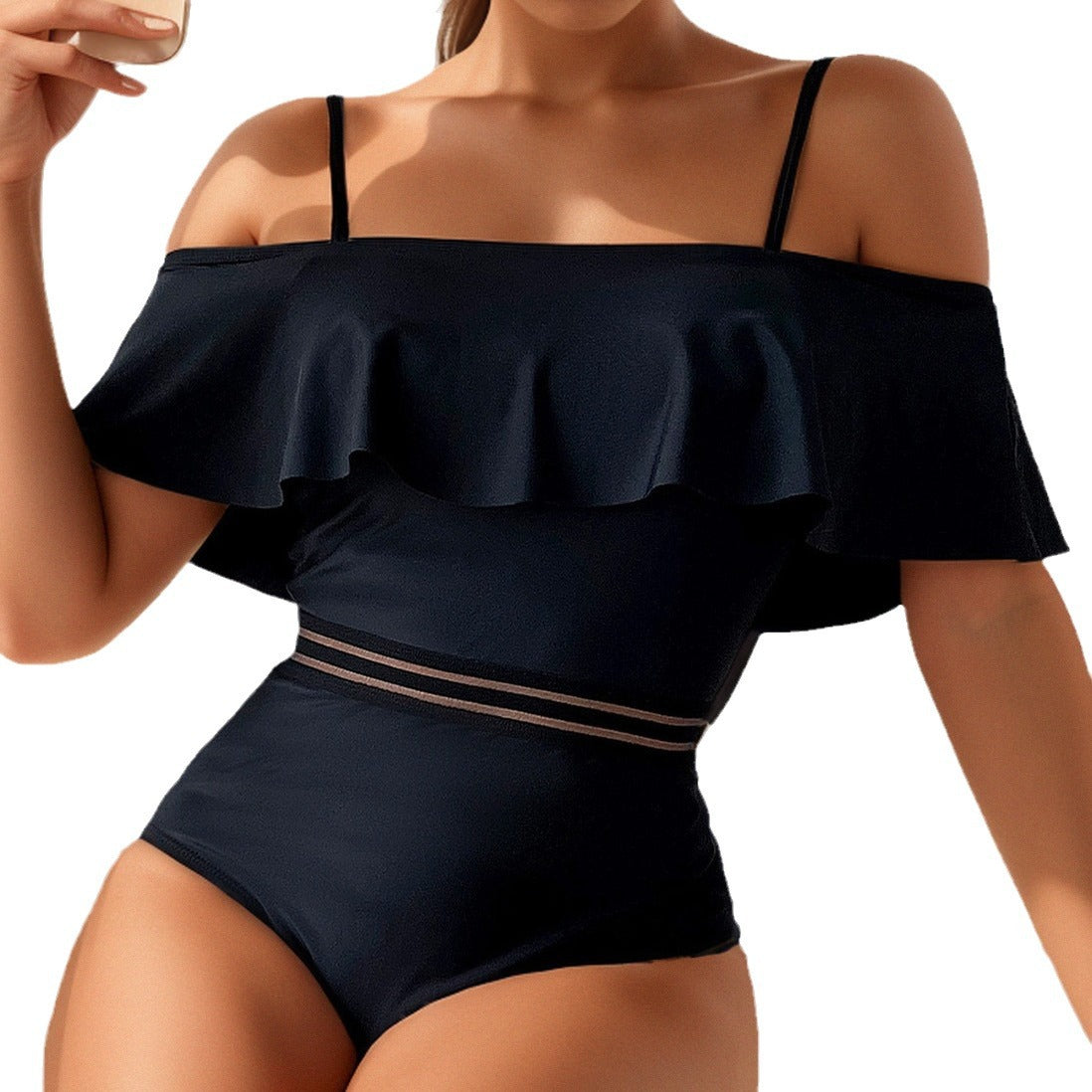One-Piece Swimsuit Women - One-Shoulder Sexy High-Waist Bikini Swimwear