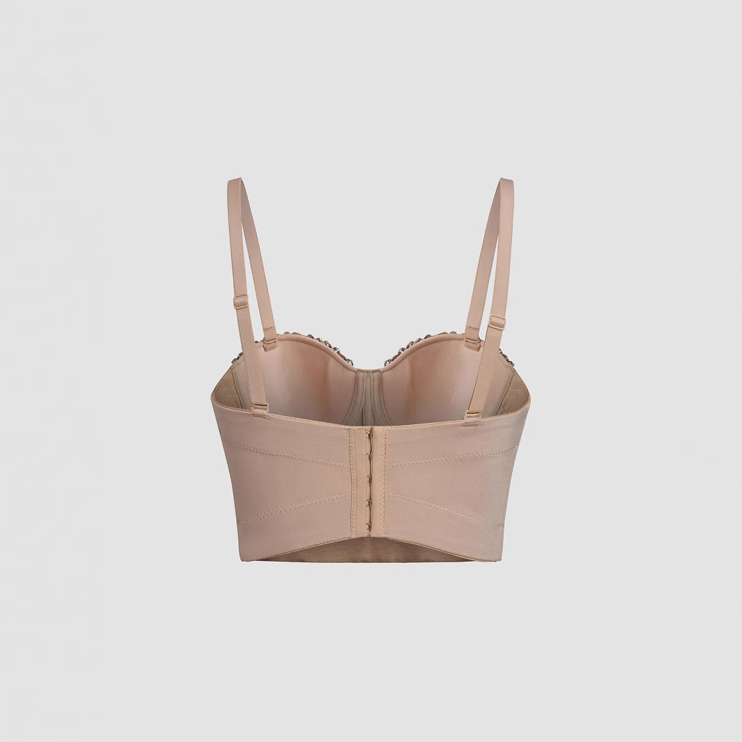 Spaghetti Strap Bralette with Gathered Design