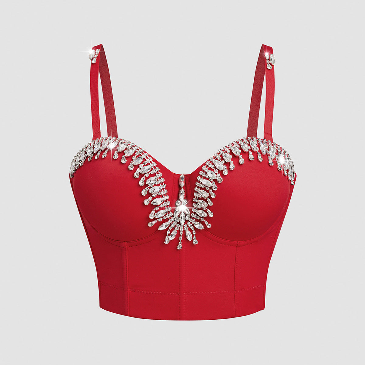 Sexy Strapless Bra with Rhinestone Pure Desire Strapless Women's Summer New Dress Wrap