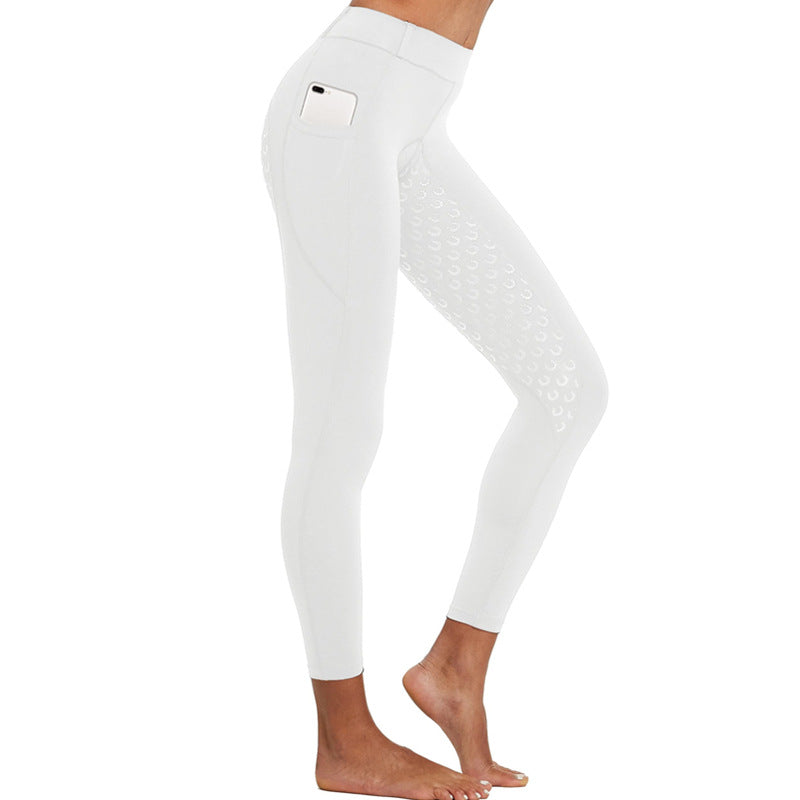 Women's Anti-Slip Elastic High-Waist Drop Glue Riding Pants