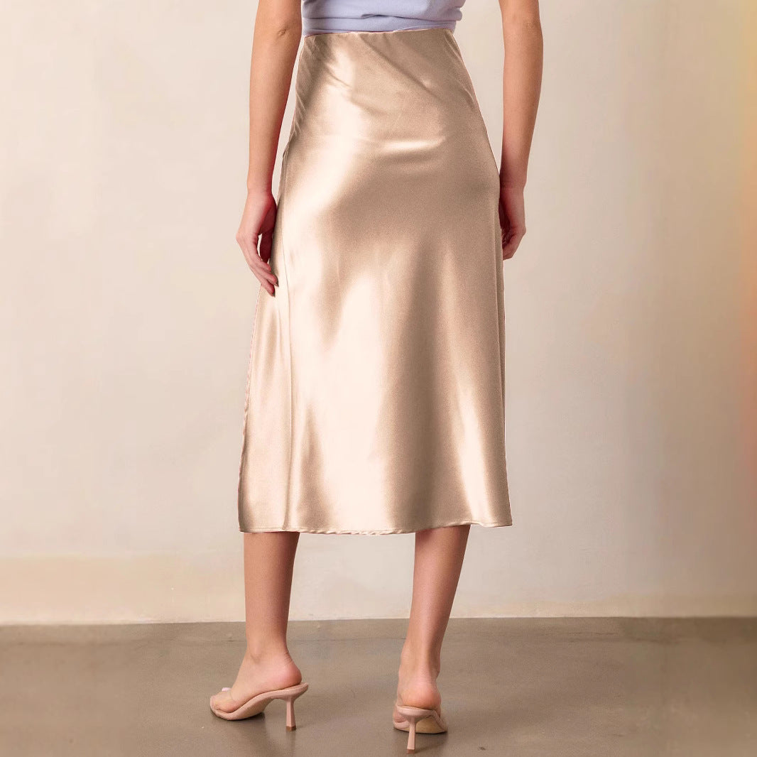 Women's Skirt High Waist Elastic Long Skirt