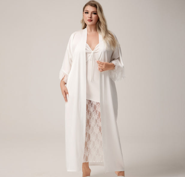 Women's single nightgown loose tassel home uniform