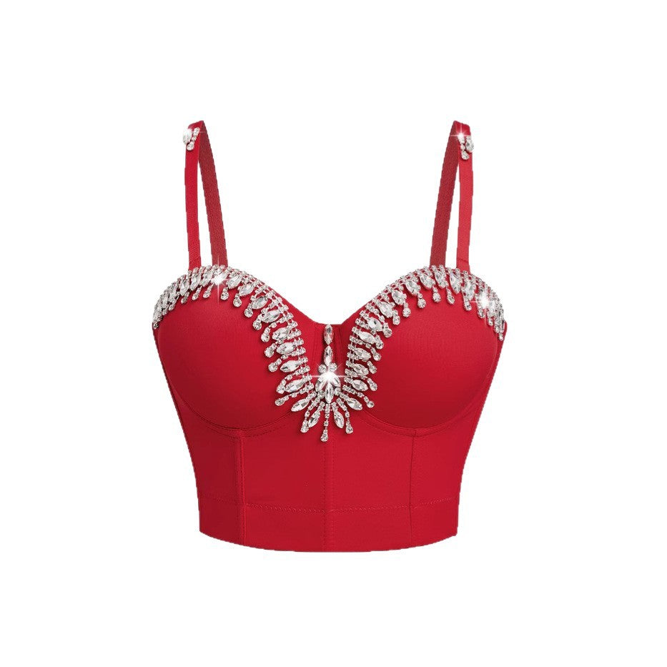 Sexy Strapless Bra with Rhinestone Pure Desire Strapless Women's Summer New Dress Wrap
