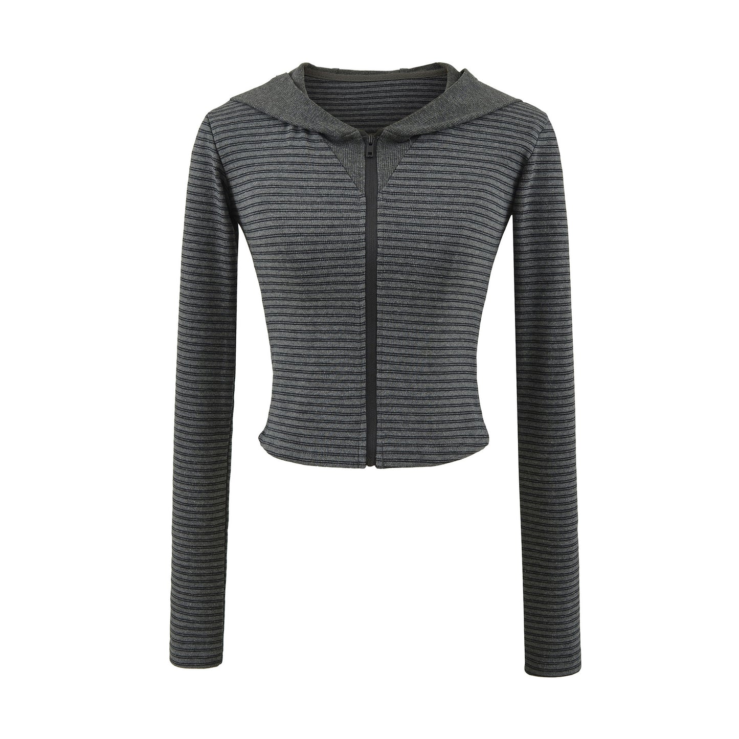 Striped hooded sweatshirt long sleeved top