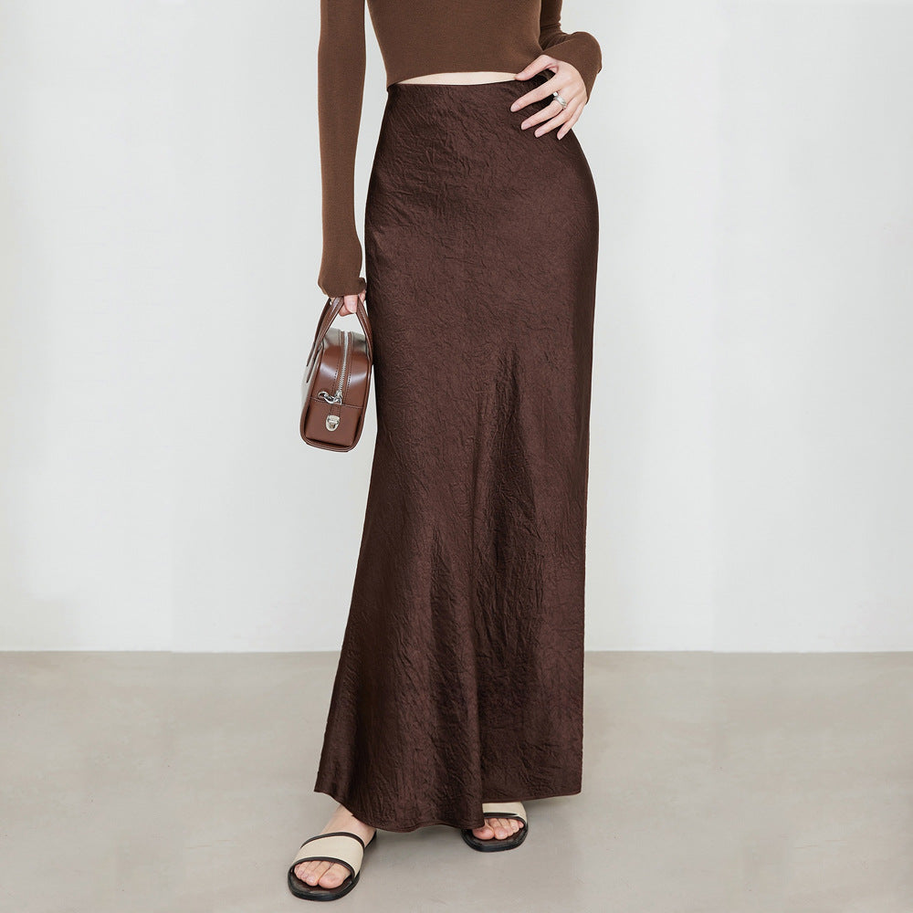 Skirt High Waist Elastic Long Skirt