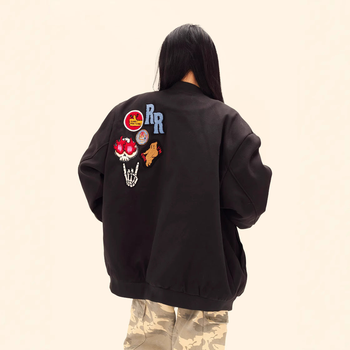 Letter embroidery thick jacket jacket