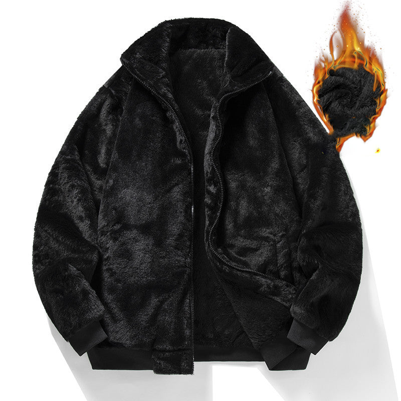 Stand collar fleece casual jacket cardigan jacket