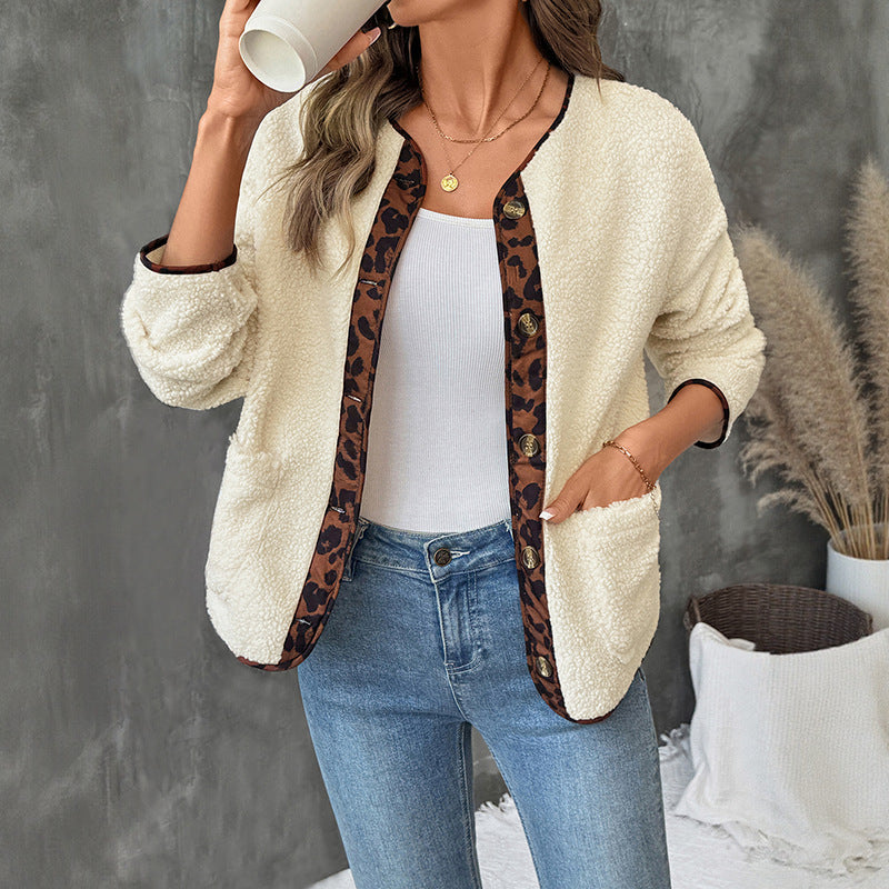 Women's round neck jacket