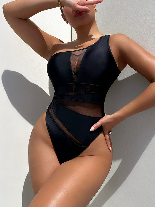 Women's European and American Style Mesh One-Piece Bikini