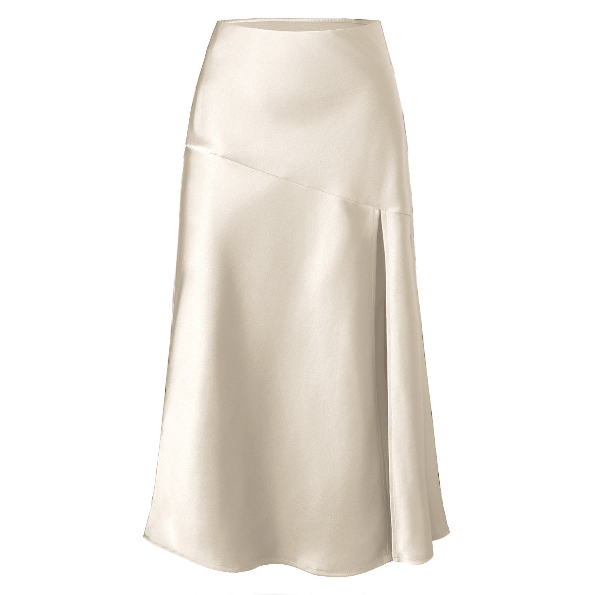 High waisted elastic slit long skirt with sexy splicing and hip hugging skirt for women
