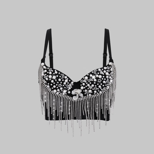 Sexy Shell Pearl Tassel Cartoon Shape Pure Desire Strapless Camisole