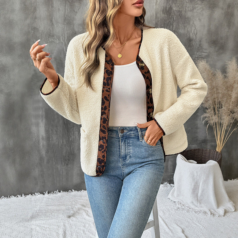 Women's round neck jacket