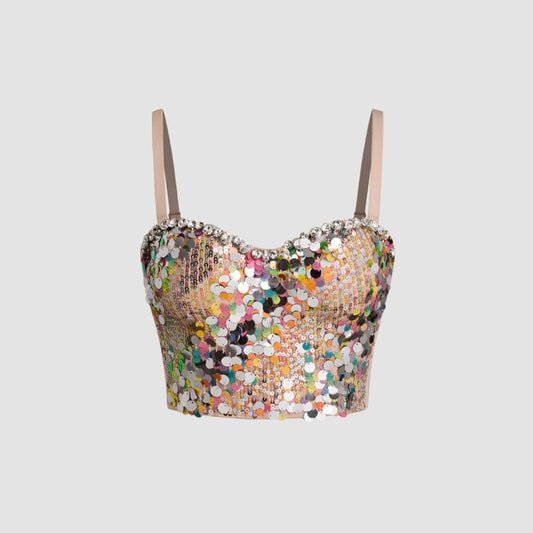Spaghetti Strap Bralette with Gathered Design