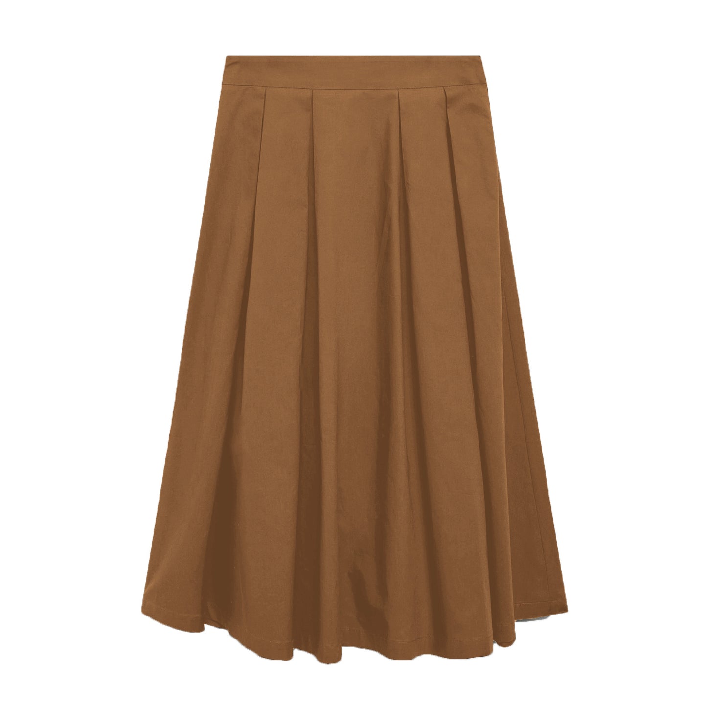 Pleated skirt with high waist and zipper, large swing skirt