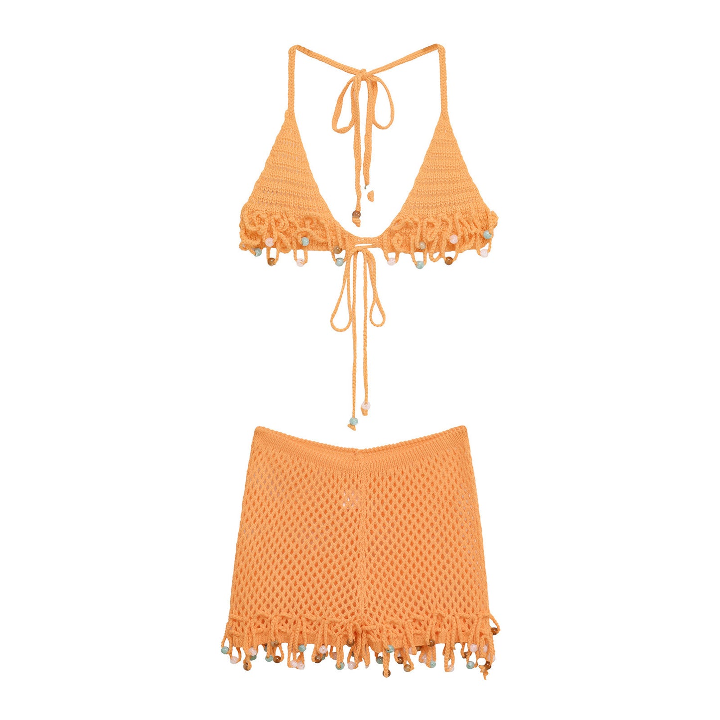 Women's Clothing Summer Vacation Style Set Hand-knitted Sexy Korean Slim Swimsuit