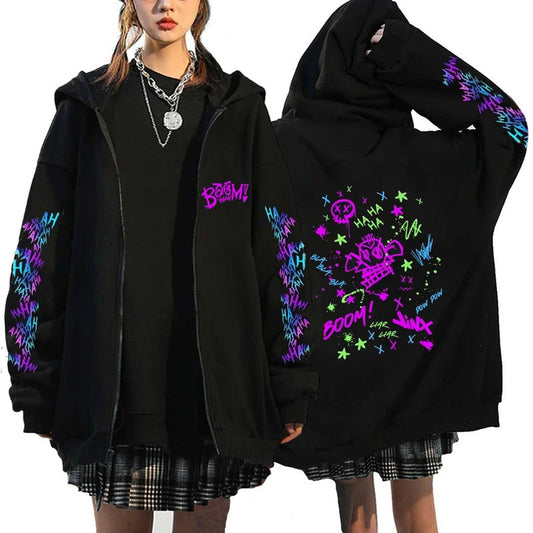 New Arrival Foreign Trade Spring League of Legends Pattern Printed Hooded Sweatshirt Unisex Long Sleeve Casual Jacket Zipper Top