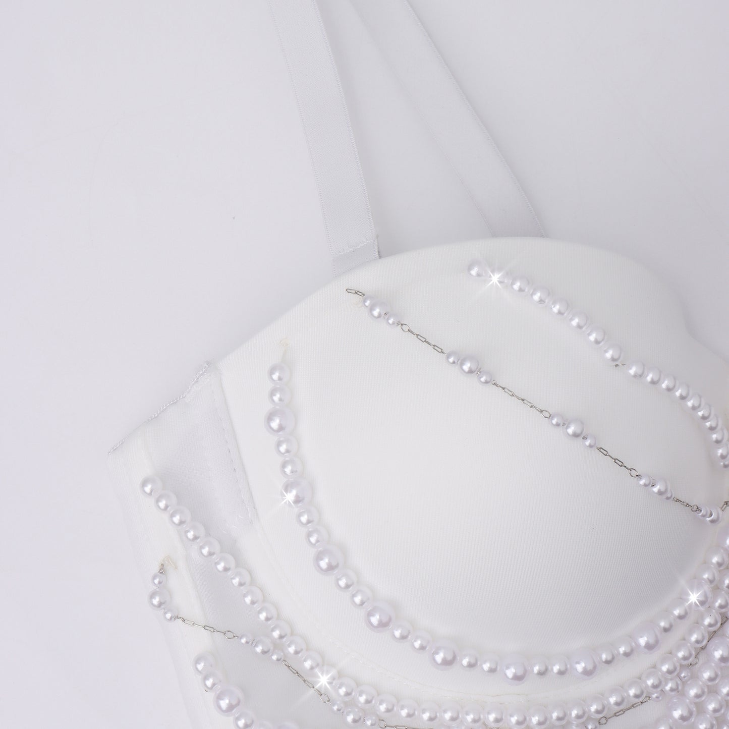 Small Strapless Wearable Rhinestone Chain Tassel Super Shiny Noble Women
