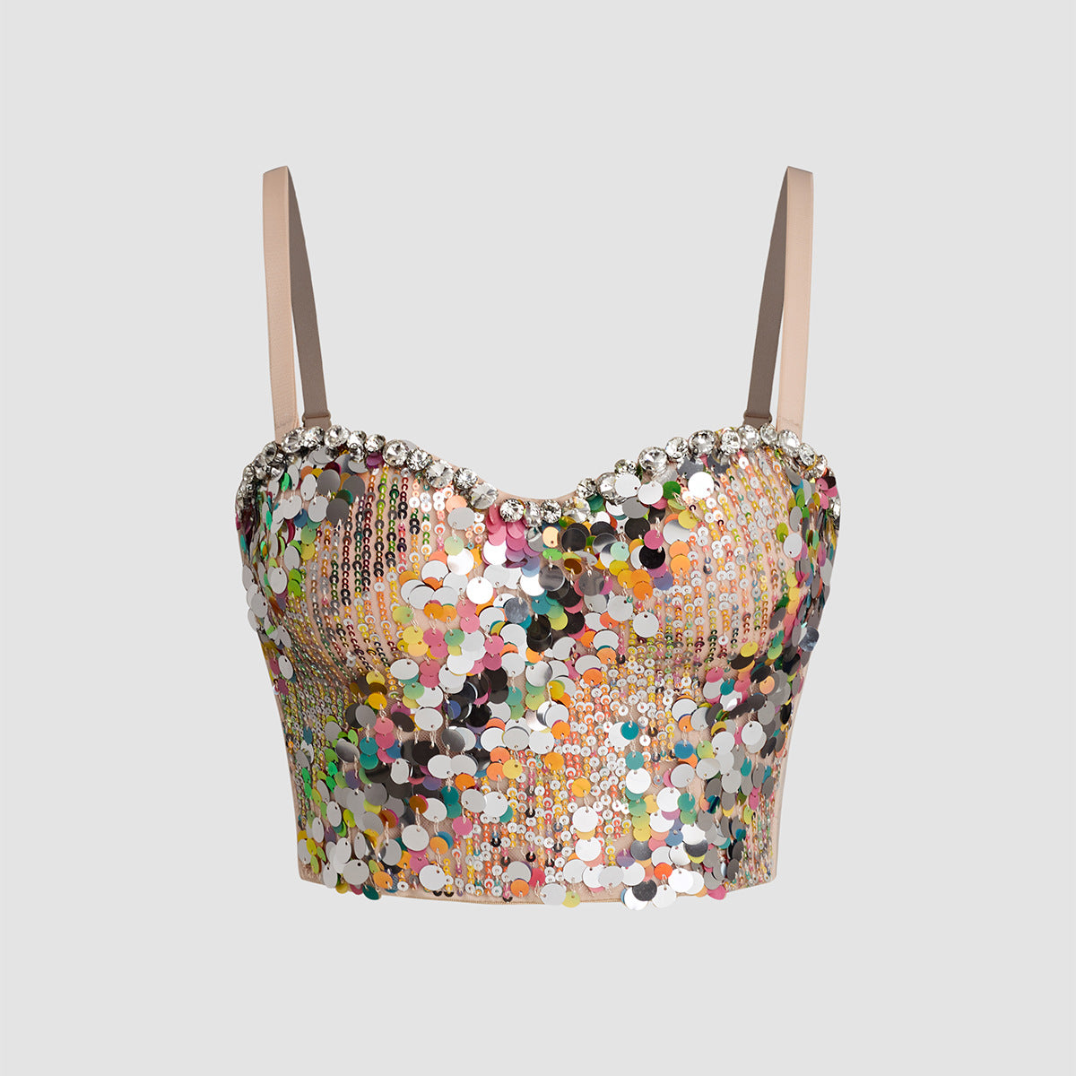 Spaghetti Strap Bralette with Gathered Design