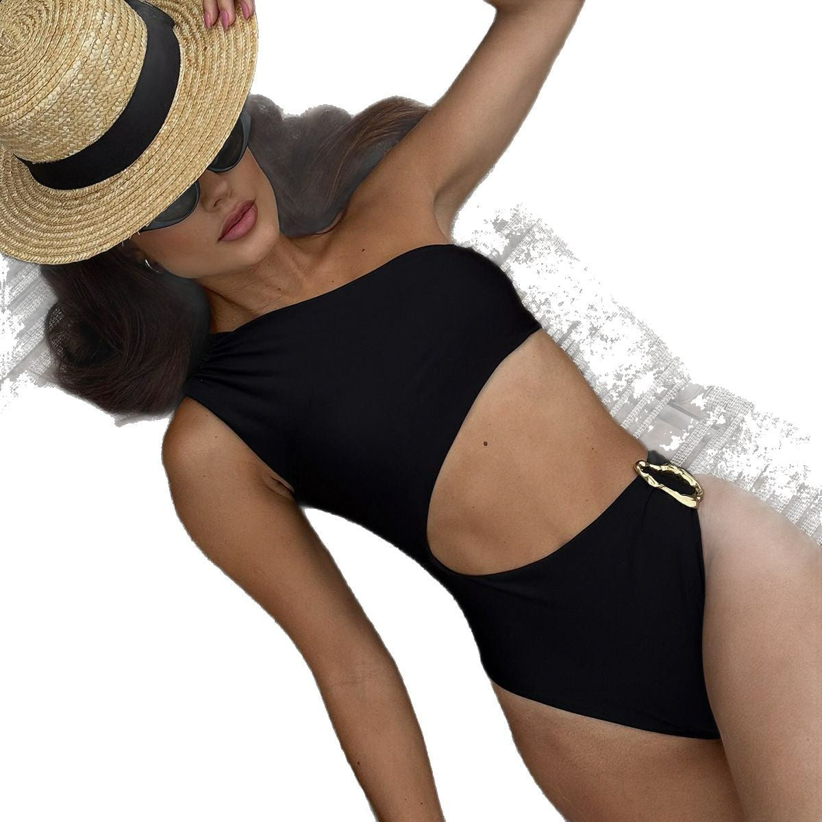 One-Piece Swimsuit Women's Sexy  Bikini Ladies' Single Shoulder Swimwear Wholesale Bikini