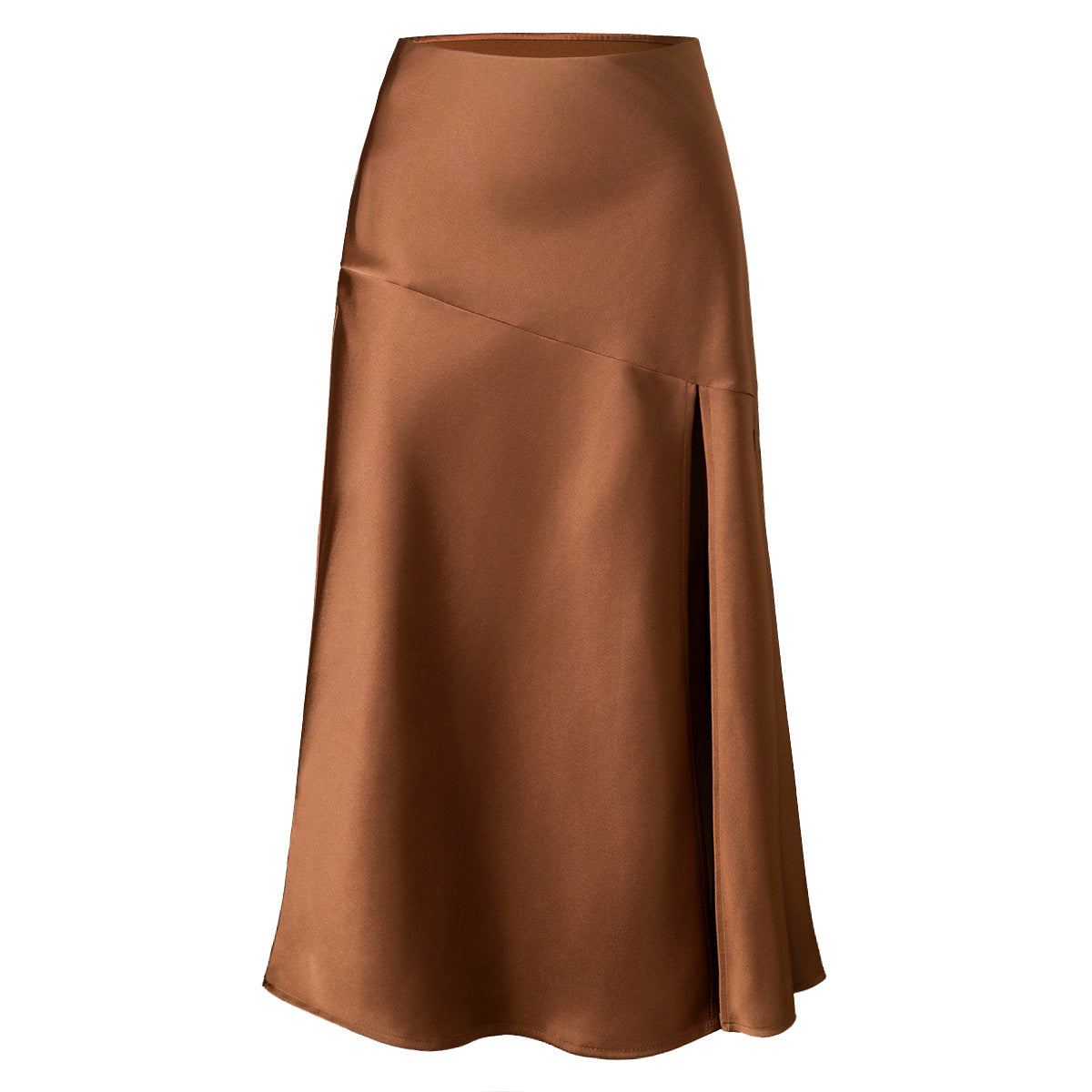 High waisted elastic slit long skirt with sexy splicing and hip hugging skirt for women