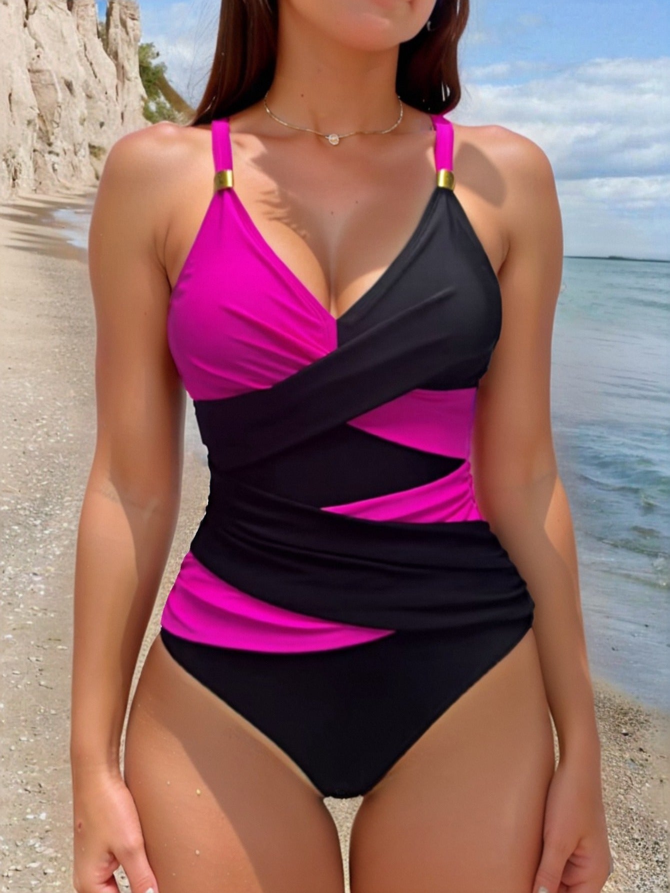 Cross over sexy one-piece bikini swimsuit for women