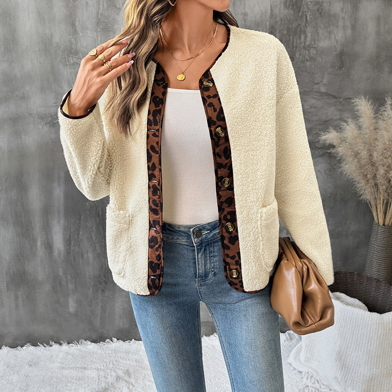 Women's round neck jacket