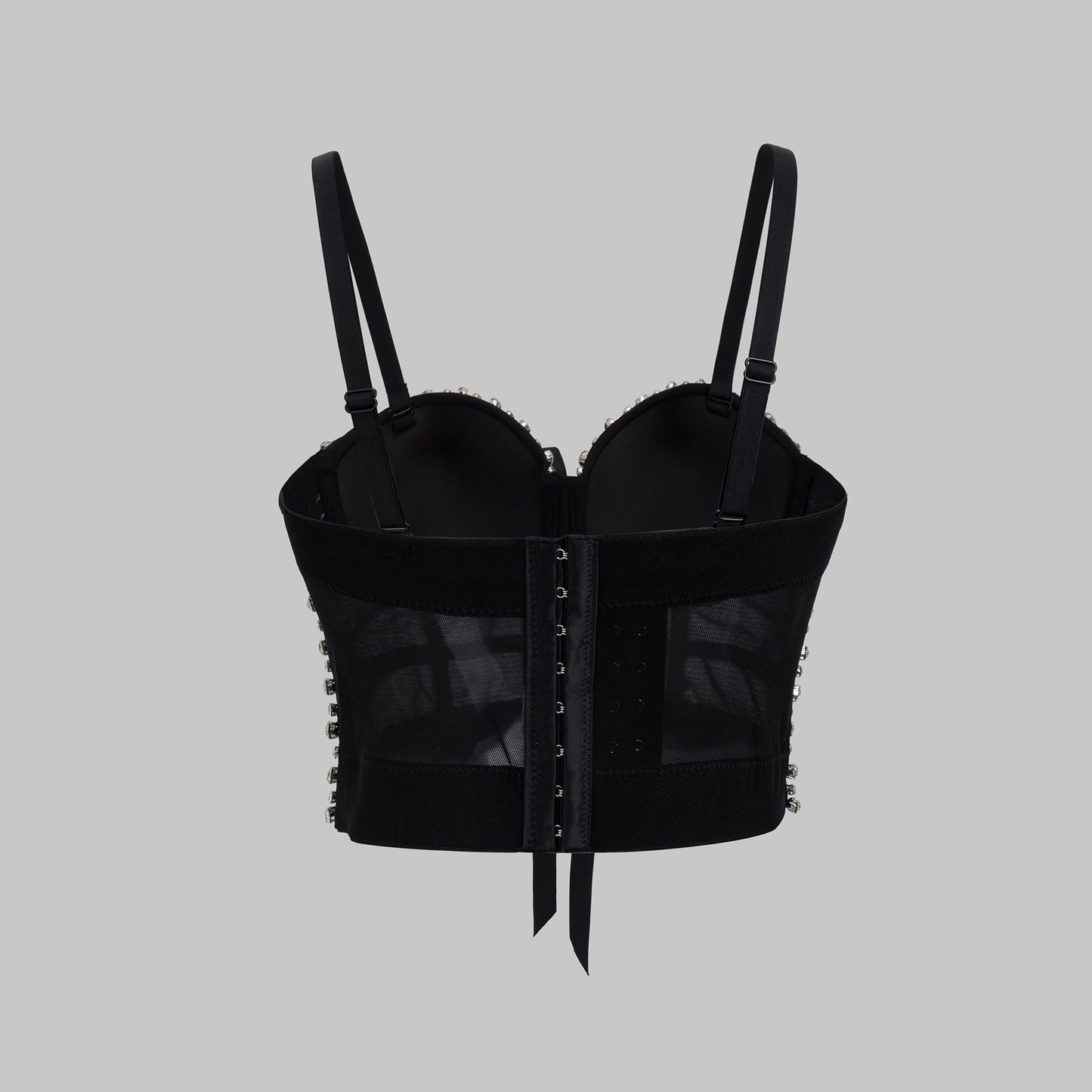 Sexy Handmade Beaded Color-Block Bowknot Mini Camisole
