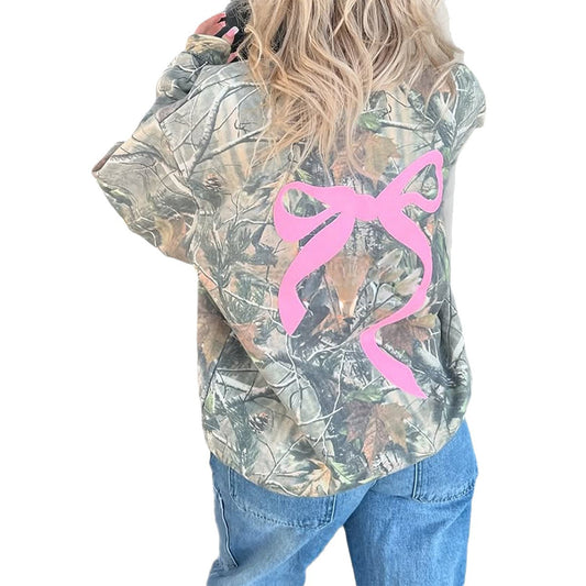 Casual Print Long Sleeve Sweater Women's Hoodie