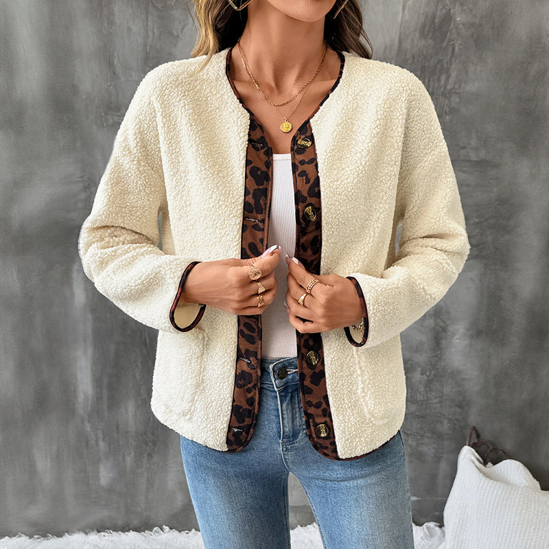 Women's round neck jacket