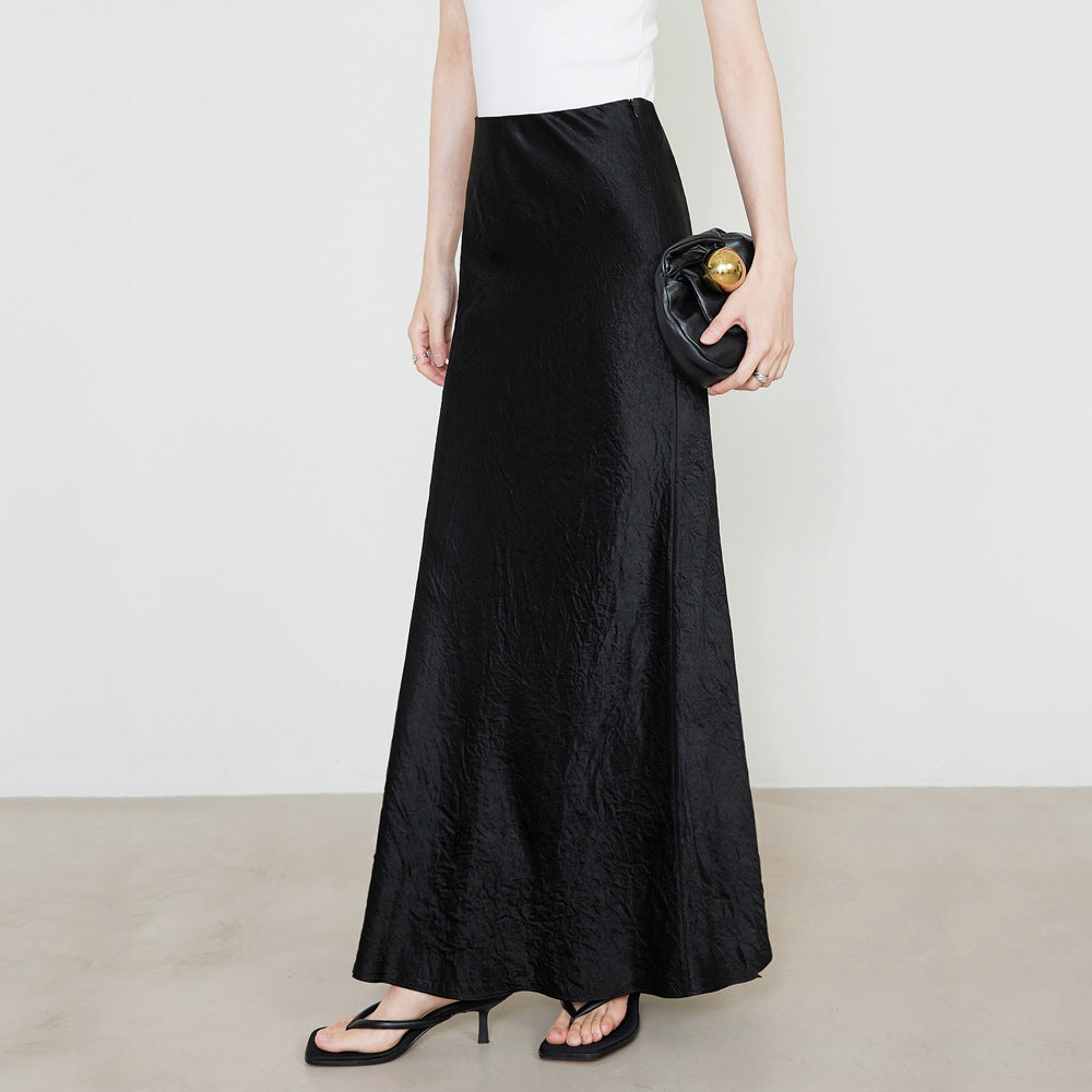 Skirt High Waist Elastic Long Skirt