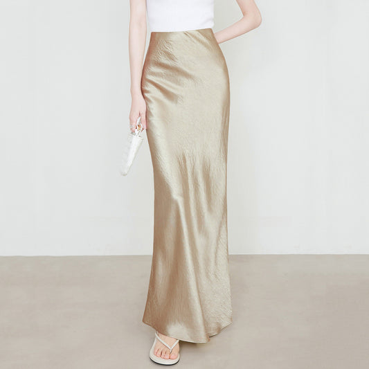 Skirt High Waist Elastic Long Skirt