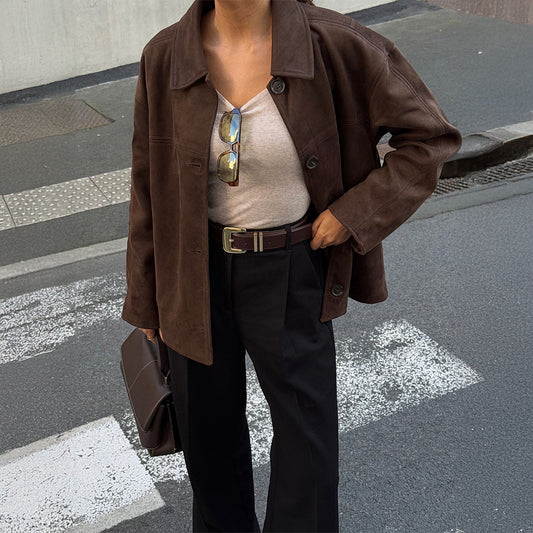 Temperament Button Long Sleeve Vest Jacket Women's Outerwear