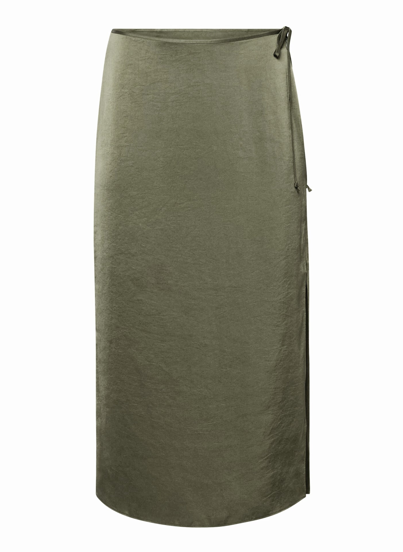 Women's Belted Skirt High Waist Slit Straight Skirt