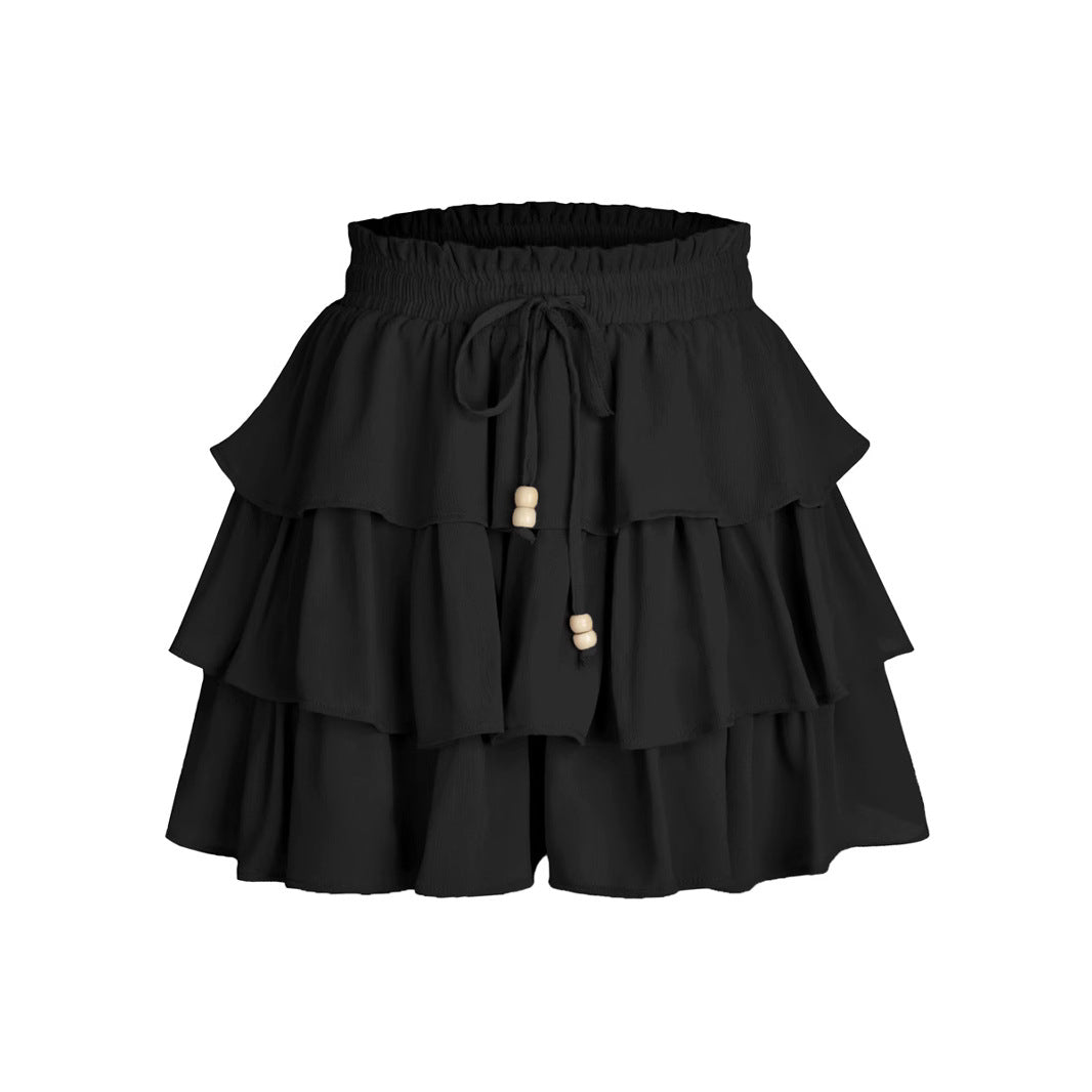 Women's Elastic Waist Strap Short Skirt Pants
