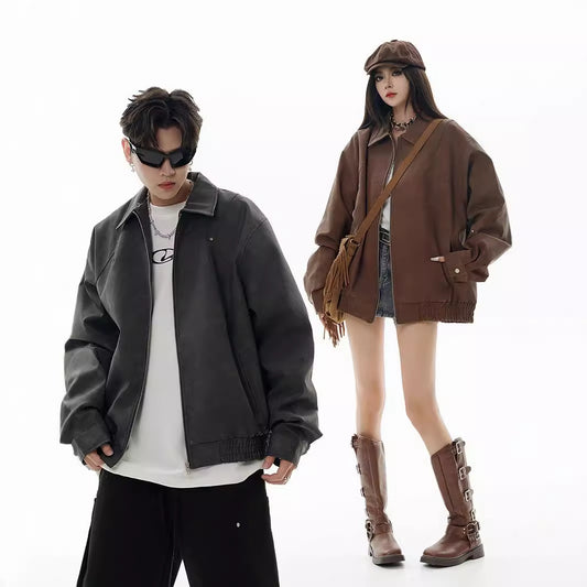 Make an old brown leather jacket